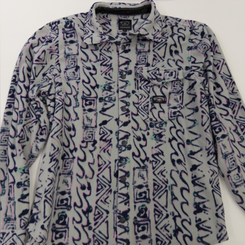 Billabong Adventure Division Furnace Flannel Fleece Overshirt in Cement Size L - Picture 11 of 15